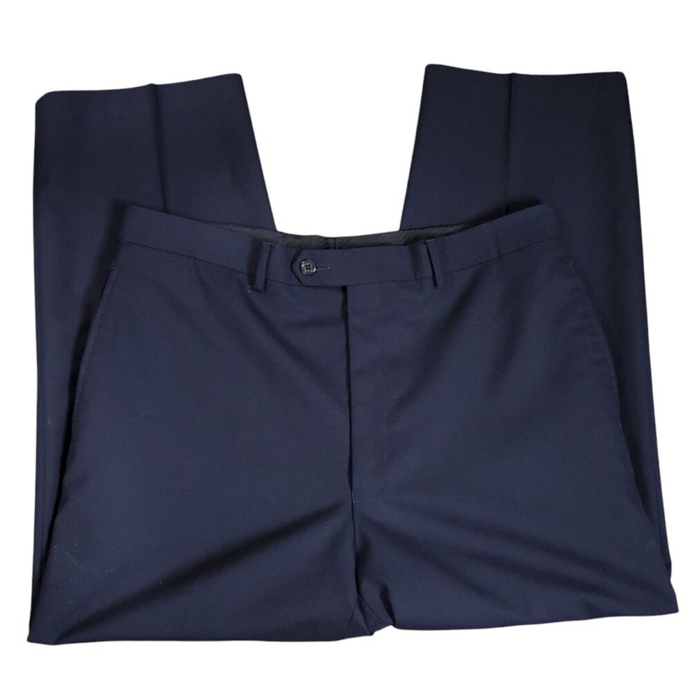 Lauren Ralph Lauren Men Navy Blue Dress Pants 34x 26.5 Total Comfort Wool